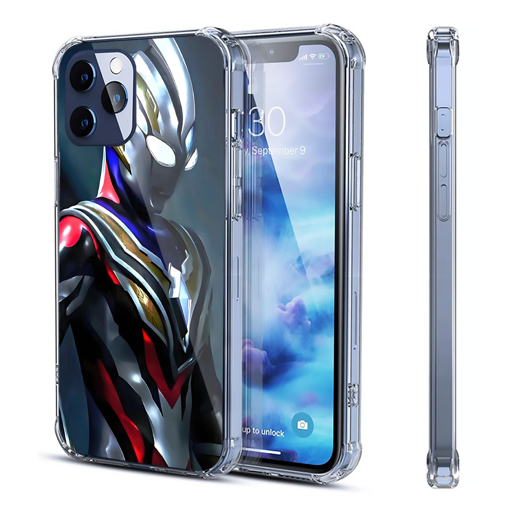 （画像用） ウルトラマン Ultraman 【iPhone 12シリーズ対応】透明スマホケース（クリアソフトケース）